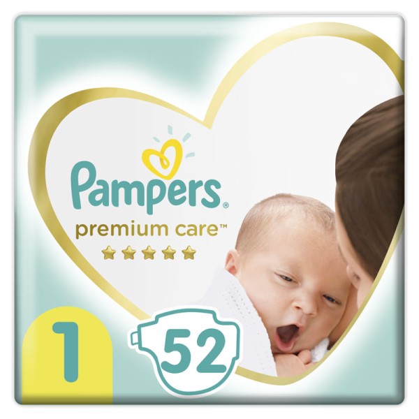 Pampers Premium Care Μέγεθος 1 (2-5kg) 52 Πάνες product photo