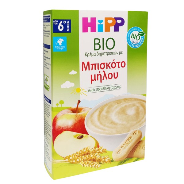 Hipp Bio Κρέμα Δημητριακών με Μπισκότο Μήλου Χωρίς Προσθήκη Ζάχαρης από τον 6ο 250gr product photo
