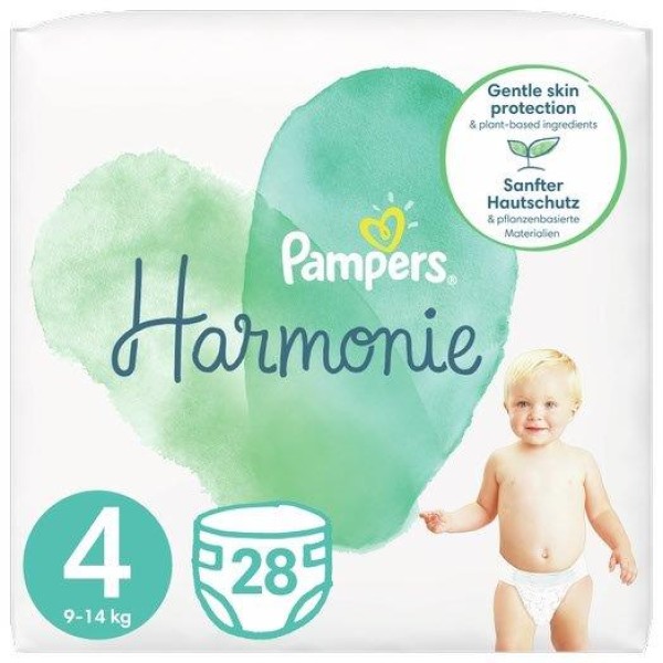 Pampers Πάνες Harmonie Μέγεθος 4 (9kg-14kg) 28 Πάνες product photo