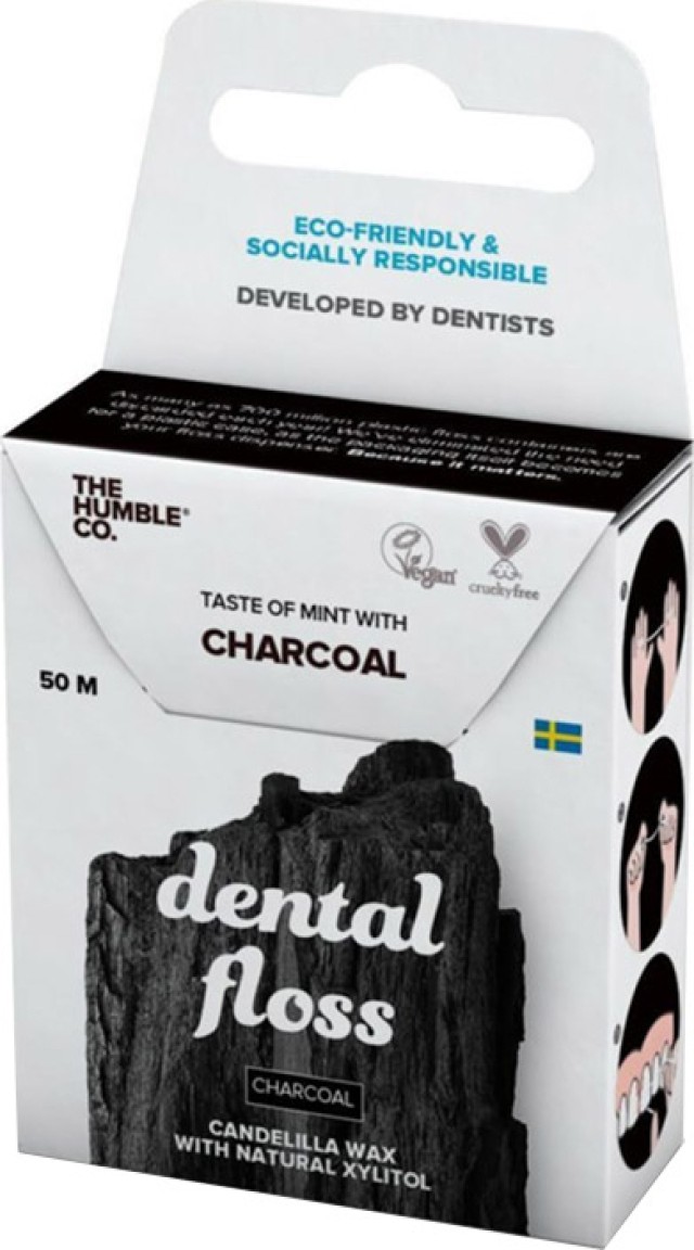 The Humble Co. Dental Floss Οδοντικό Νήμα Καθαρισμού Με Ενεργό Άνθρακα 50 m product photo
