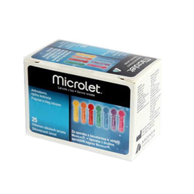 Ascensia Microlet Σκαρφιστήρες Έγχρωμοι 25 Τεμάχια product photo