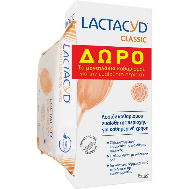Lactacyd Intimate Lotion 300ml & Δώρο Intimate Wipes 15 τεμ product photo