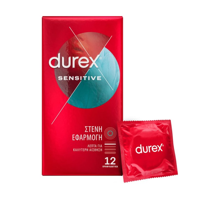 Durex Sensitive Tight Fit Λεπτά Προφυλακτικά με Στενή Εφαρμογή 12 τεμ product photo