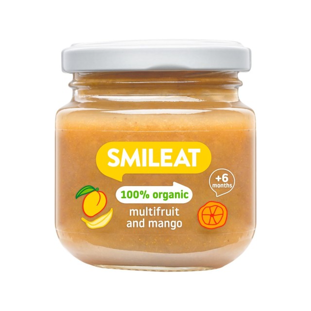 Smileat Organic Small Jar Βιολογικός Πουρές Φρούτων με Ανάμεικτα Φρούτα & Μάνγκο, Χωρίς Προσθήκη Ζάχαρης για Βρέφη από τον 6ο Μήνα 130gr product photo