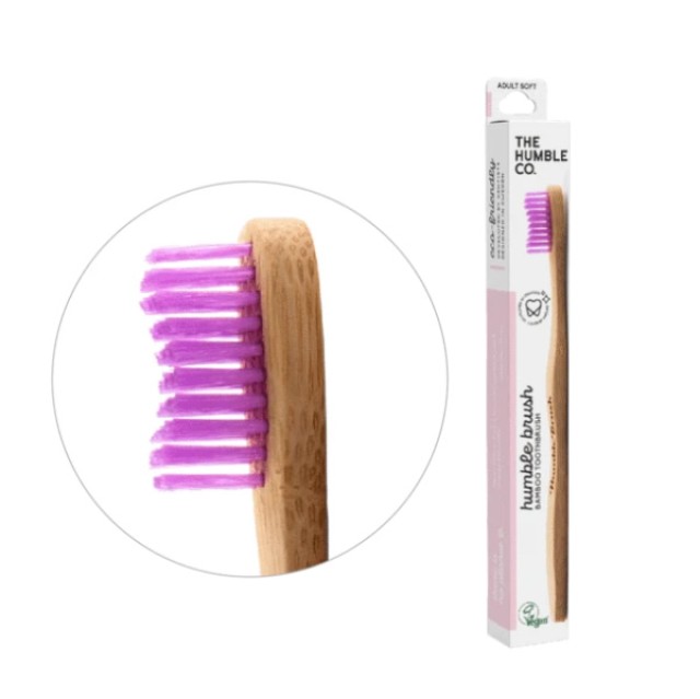 The Humble Co. Toothbrush Bamboo Purple Μωβ Οδοντόβουρτσα Απο Μπαμπού Adult Medium 1 τμχ product photo