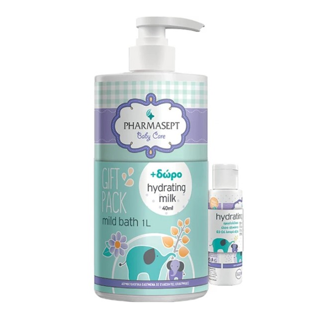 Pharmasept Promo Baby Care Mild Bath 3m+ 1L & Δώρο Hydrating Milk for Body & Face, Sensitive Skin 40ml product photo