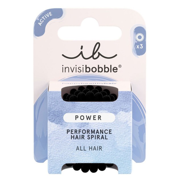 Invisibobble Power Performance Hair Spiral True Black 3τεμ product photo