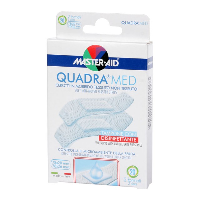 Master Aid Quadra Med Αυτοκόλλητα Strips Λευκά 2 assorted sizes 78x20 / 78x26 mm 20 τεμ product photo