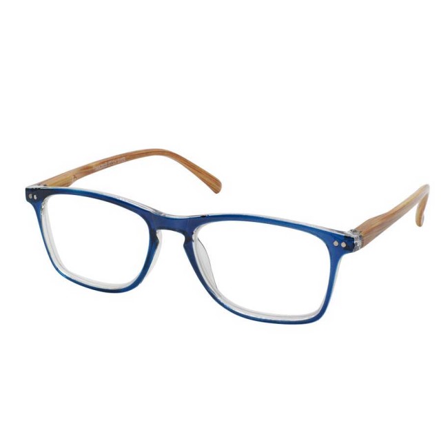 Eyelead Γυαλιά Διαβάσματος Ε212 2.00 Μπλε Με Ξύλινο Βραχίονα Κοκάλινο product photo