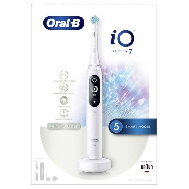 Oral-B iO Series 7 Hλεκτρική Οδοντόβουρτσα- Magnetic White Alabaster product photo