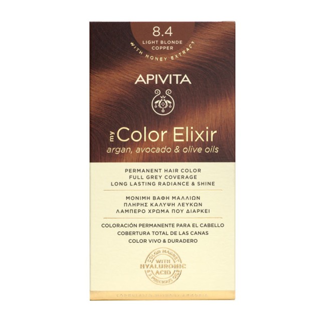 Apivita My Color Elixir 8.4 Ξανθό Ανοιχτό Χαλκινο Μόνιμη Βαφή Μαλλιών 1 τμχ product photo