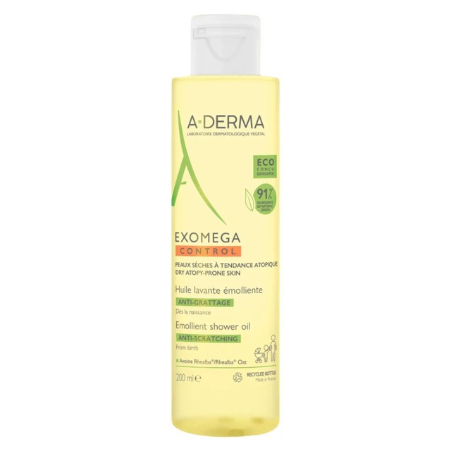 A-Derma Exomega Control Emollient Shower Oil 200ml product photo