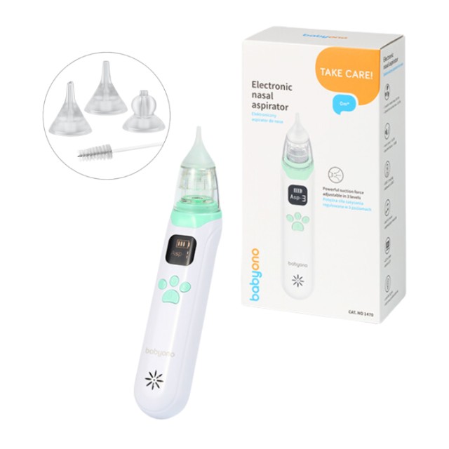 BabyOno Ηλεκτρικός Ρινικός Αποφρακτήρας Μύτης με 3 Επίπεδα Έντασης & Αθόρυβη Λειτουργία 1τεμ product photo