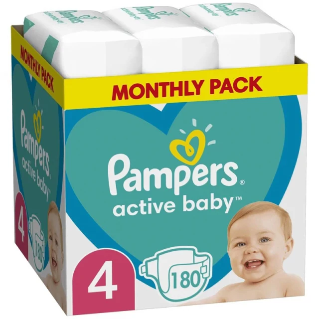 Pampers Active Baby Monthly Pack Νο4 (9-14kg) 180 πάνες product photo