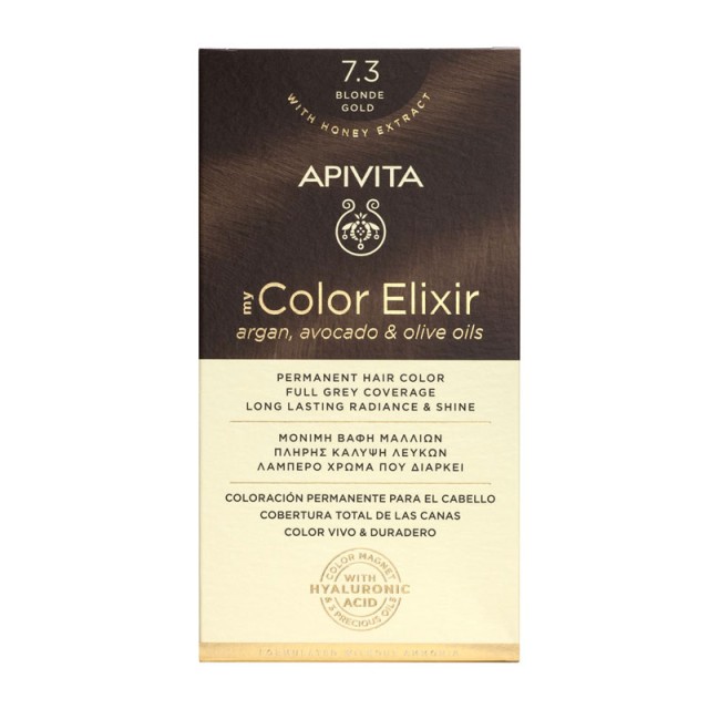 Apivita My Color Elixir 7.3 Ξανθό Χρυσό Μόνιμη Βαφή Μαλλιών 1 τμχ product photo
