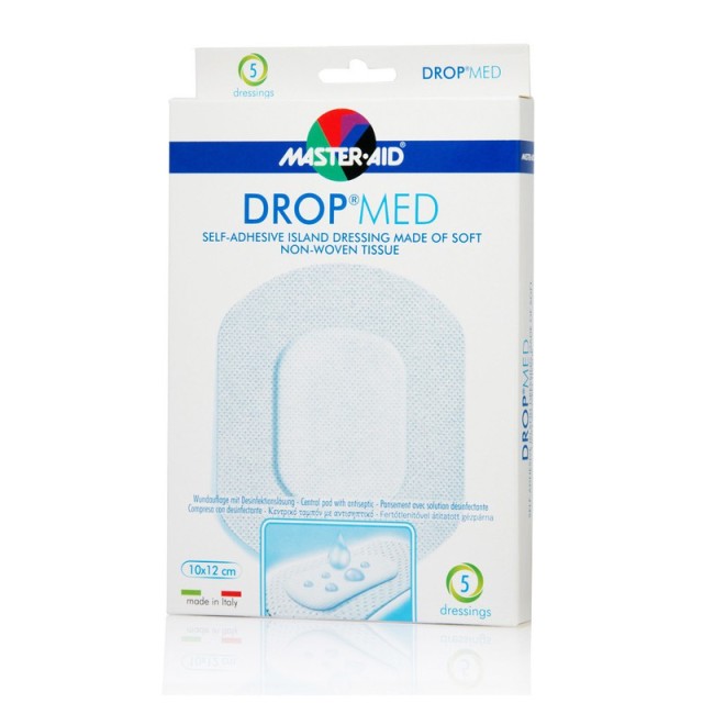 Master Aid Drop Med Αντικολλητικές Αυτοκόλλητες Γάζες 10x12 cm (5,5x7,2) 5 τεμ product photo