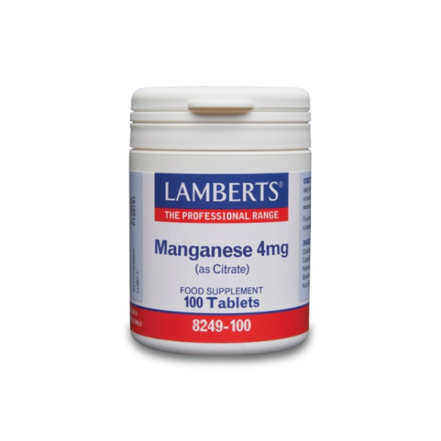Lamberts Manganese 4Mg (As Amino Acid Chelate) 100 Ταμπλέτες product photo