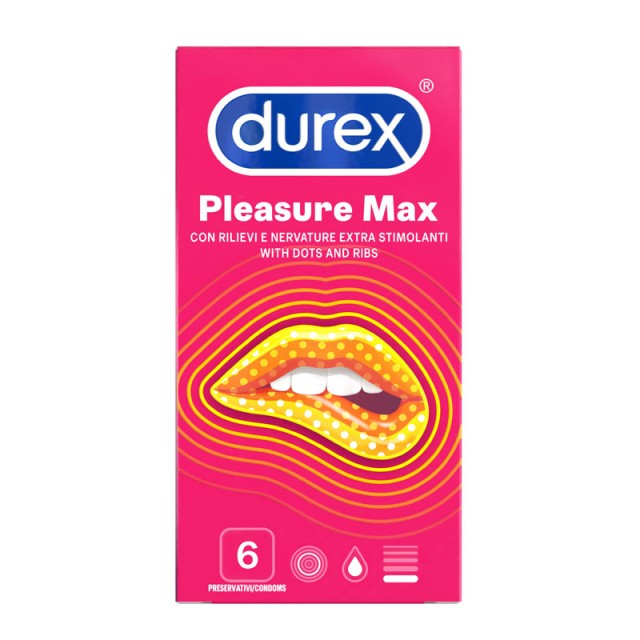 Durex Προφυλακτικά Με Κουκίδες και Ραβδώσεις Pleasuremax 6 Τεμάχια product photo