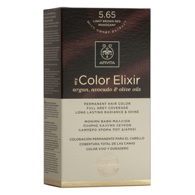 Apivita My Color Elixir 5.65 Καστανό Ανοιχτό Κόκκινο Μαονί Μόνιμη Βαφή Μαλλιών 1 τμχ product photo