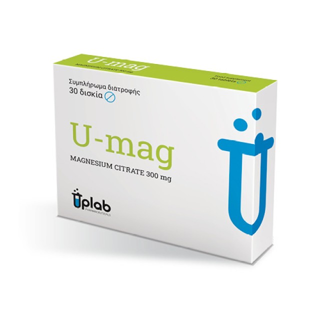 Uplab U-Mag 300mg Συμπλήρωμα Διατροφής με Μαγνήσιο για την Υποστήριξη του Οργανισμού 30tabs product photo