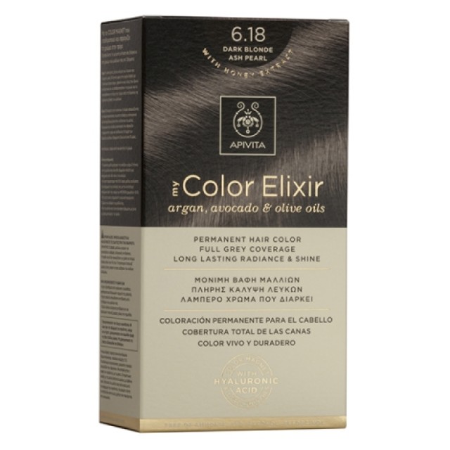 Apivita My Color Elixir 6.18 Ξανθό Σκούρο Σαντρε Μόνιμη Βαφή Μαλλιών 1 τμχ product photo