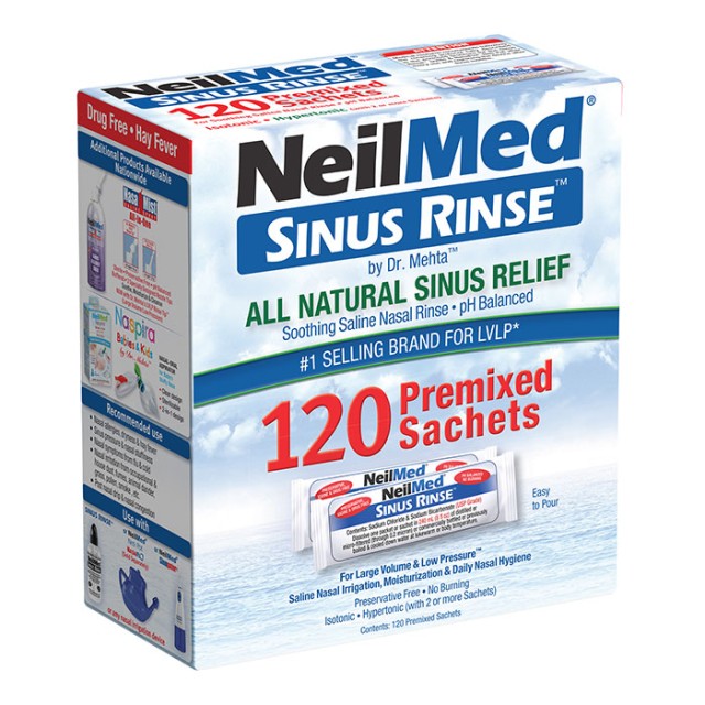NeilMed Sinus Rinse 120 Ανταλλακτικά Φακελάκια Διάλυμα Ρινικών Πλύσεων για Ενήλικες product photo