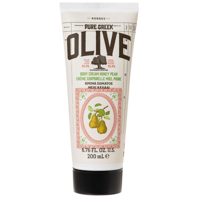 Korres Pure Greek Olive Body Cream Honey Pear Ενυδατική Κρέμα Σώματος Μέλι Αχλάδι 200ml product photo