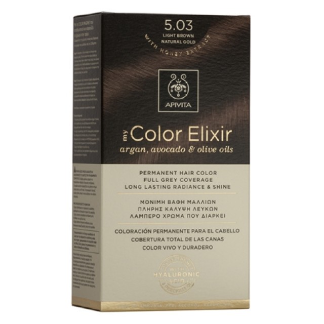 Apivita My Color Elixir 5.03 Καστανό Ανοιχτό Φυσικό Μελί Μόνιμη Βαφή Μαλλιών 1 τμχ product photo