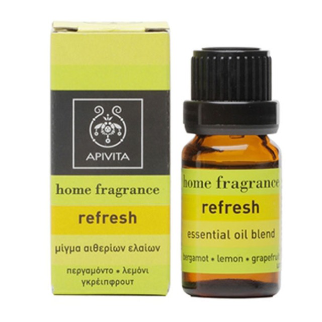 Apivita Home Fragrance Refresh - Μίγμα Αιθερίων Ελαίων Από Περγαμόντο, Λεμόνι, Γκρέιπφρουτ 10 ml product photo