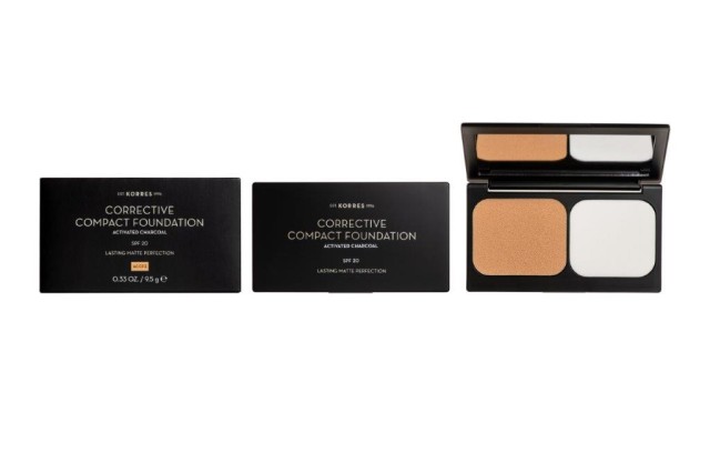 Korres Corrective Compact Foundation Activated Charcoal Accf3 Spf 20 - Διορθωτικό Compact Make Up Για Σοβαρές product photo