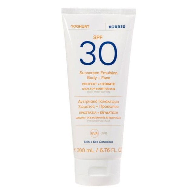 Korres Yoghurt Emulsion Face & Body Sunscreen Spf30, 200ml product photo