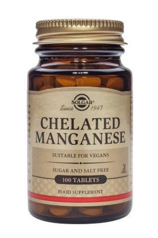 Solgar Chelated Manganese 8Mg 100 Tabs product photo