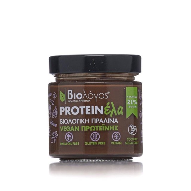 Βιολόγος Proteinέλα Βιολογική Πραλίνα Vegan Με Πρωτεϊνη Ρυζιού & Αρακά 250gr product photo