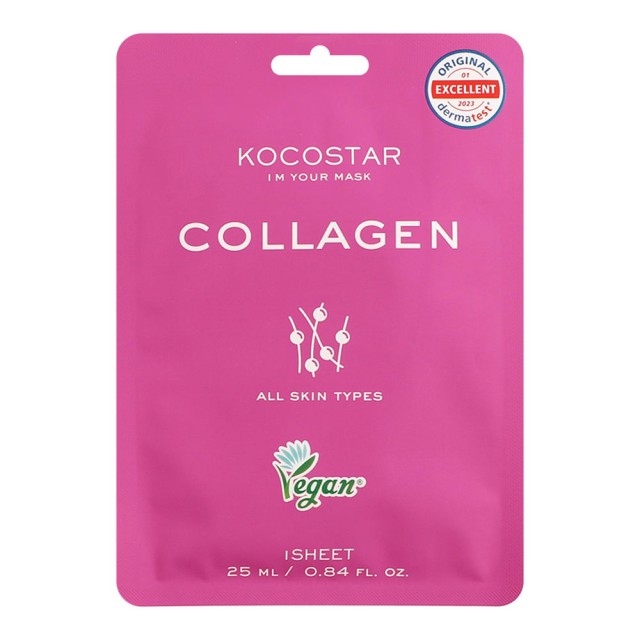 Kocostar Collagen Sheet Mask Εμποτισμένη Μάσκα Προσώπου για Αναζωογόνηση 25ml product photo