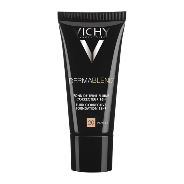 Vichy Dermablend Fluid Corrective Foundation 16HR SPF35 Vanilla 20, 30ml product photo