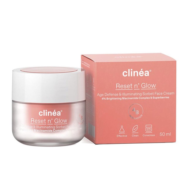 Clinea Reset n Glow Age Defence & Illuminating Sorbet Face Cream Κρέμα Προσώπου Αντιγήρανσης & Λάμψης 50ml product photo