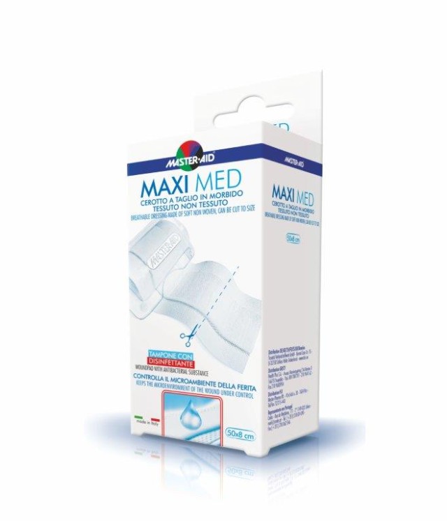 Master Aid Maxi Med Αυτοκόλλητο Ρολό Συνεχούς Γάζας Λευκό Χρώμα 50x8 cm product photo