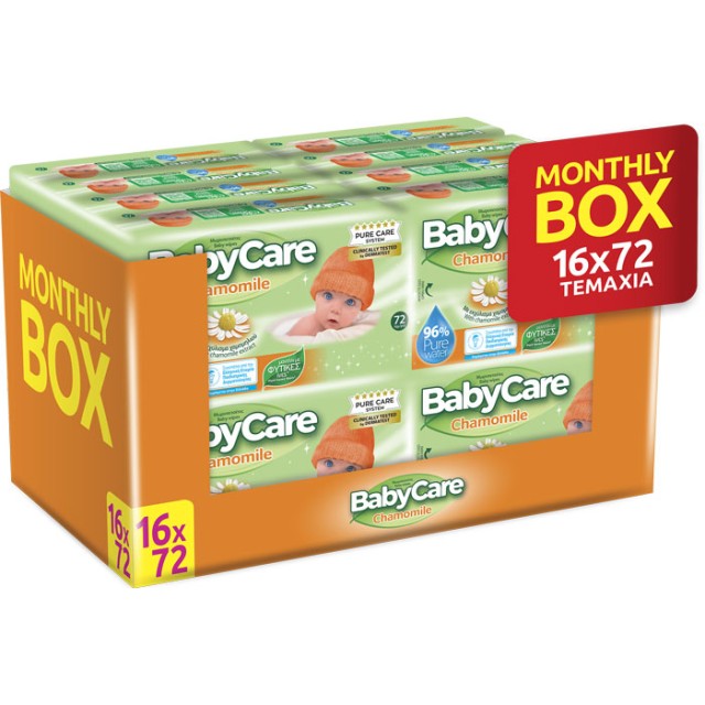 BabyCare Chamomile Pure Water Wipes Monthly Box (16x72 τεμ) 1152 τεμ product photo