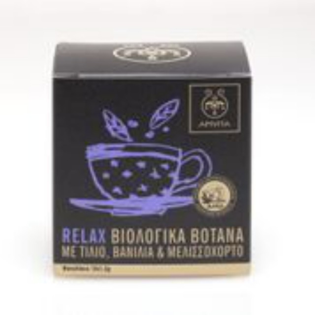 Apivita Relax Βιολογικό Τσάϊ 10 Εμβαπτιζόμενα Φακελάκια 12 gr product photo