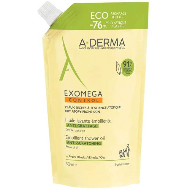 A-Derma Exomega Control Anti-Scratching Emolient Shower Oil Refill 500ml product photo