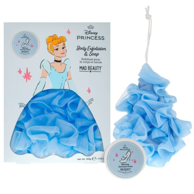 Mad Beauty Disney Princess Cinderella Σετ Δώρου με Απολεπιστικό Σφουγγάρι Σώματος & Σαπούνι Tuberose & Jasmine 100 gr product photo