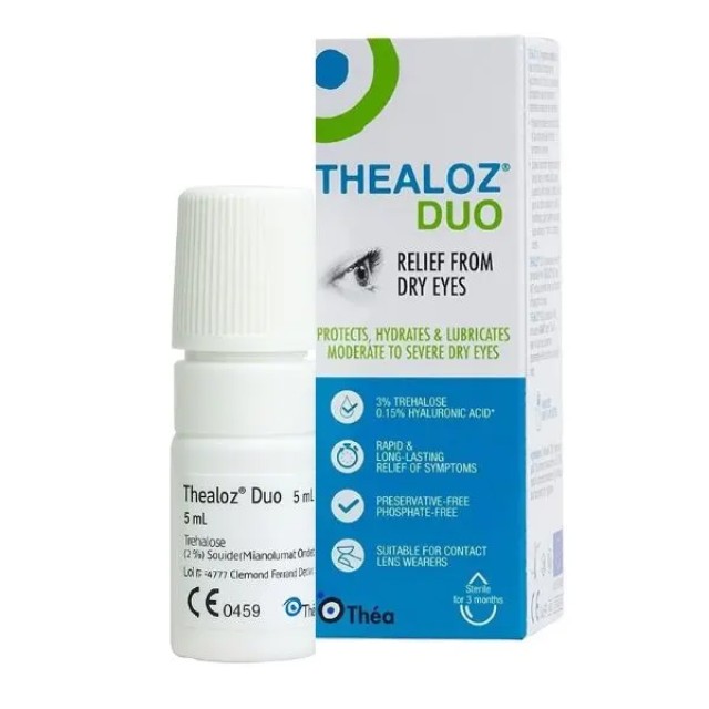 Thealoz Duo Eye Drops Οφθαλμικές Σταγόνες - Υποκατάστατο Δακρύων Με Υαλουρονικό Νάτριο 5 ml product photo