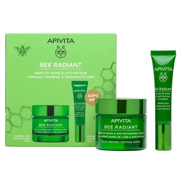 Apivita Promo Bee Radiant Signs of Aging & Anti-Fatigue Gel-Cream Light Texture 50ml & Δώρο Eye Cream 15ml product photo