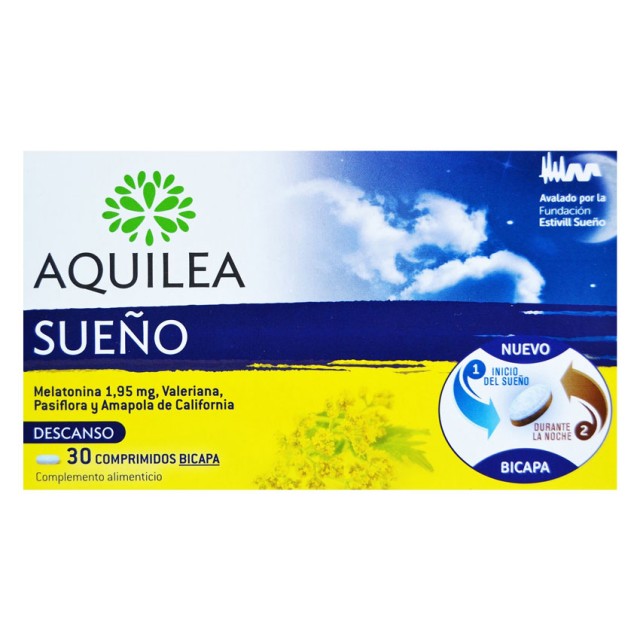 Aquilea Sueno Συμπλήρωμα Διατροφής με Μελατονίνη για Χαλάρωση & Ύπνο 30tabs product photo