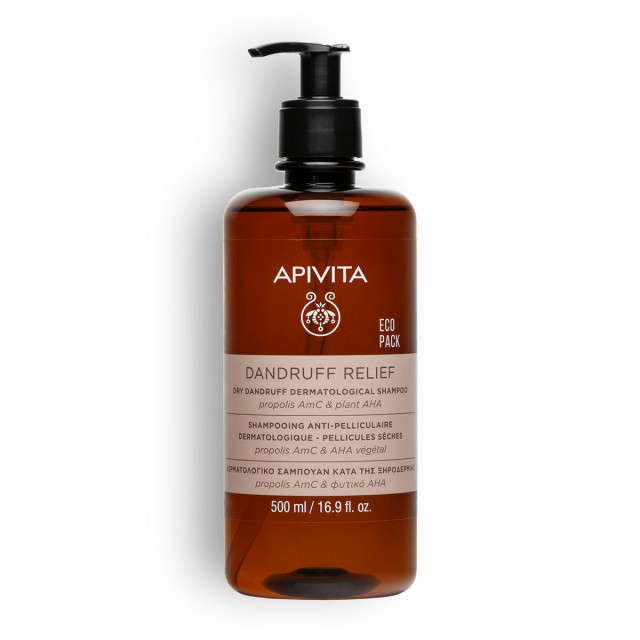 Apivita Eco Pack Dandruff Relief Δερματολογικό Σαμπουάν Κατά Της Ξηροδερμίας Με Propolis AmC & Φυτικό AHA 500ml product photo