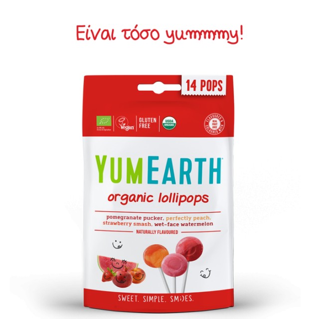 Yumearth - Βιολογικά Γλειφιτζούρια Φρούτων 14 τεμάχια 85gr product photo