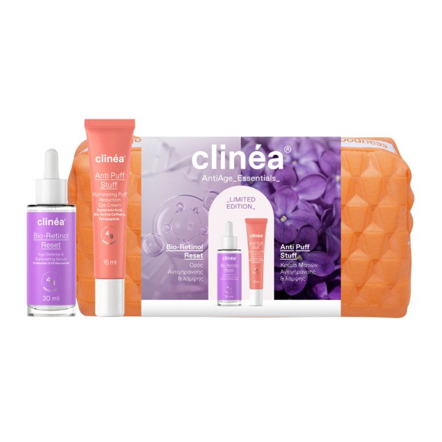 Clinea Promo Limited Edition AntiAge Essentials με Νεσεσέρ & Serum Bioretinol Reset 30ml & Κρέμα Ματιών Anti Puff Stuff 15ml product photo