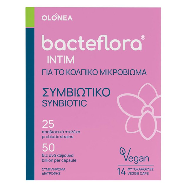 Olonea Bacteflora Intim Synbiotic Συμπλήρωμα Διατροφής Με Προβιοτικά & Πρεβιοτικά Για Το Κολπικό Μικροβίωμα 14veg.Caps product photo