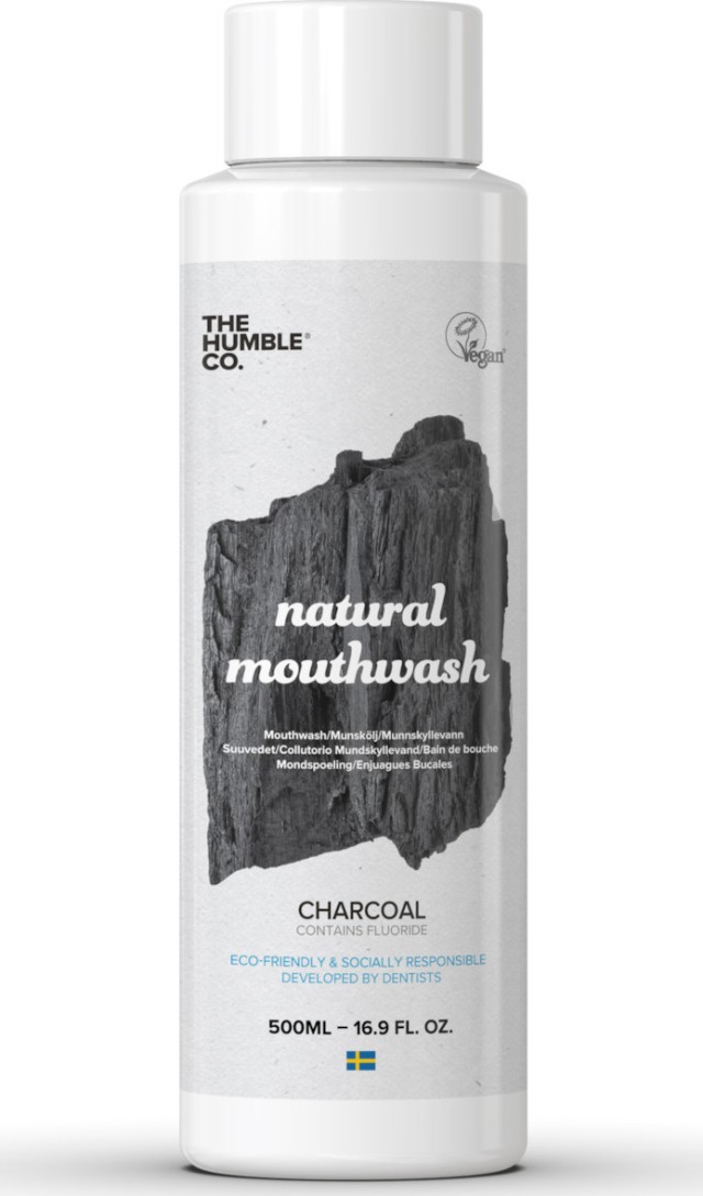 The Humble Co. Natural Mouthwash Charcoal Φυσικό Στοματικό Διάλυμα Με Ενεργό Άνθρακα 500 ml product photo