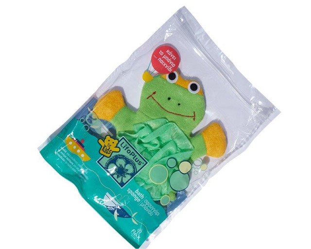 Lifoplus Παιδικό Βαμβακερό Σφουγγάρι Πράσινο Βάτραχος 1 τμχ product photo